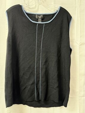 Finity Woman Black Rayon Nylon Sleeveless Pullover Top Size 1X
